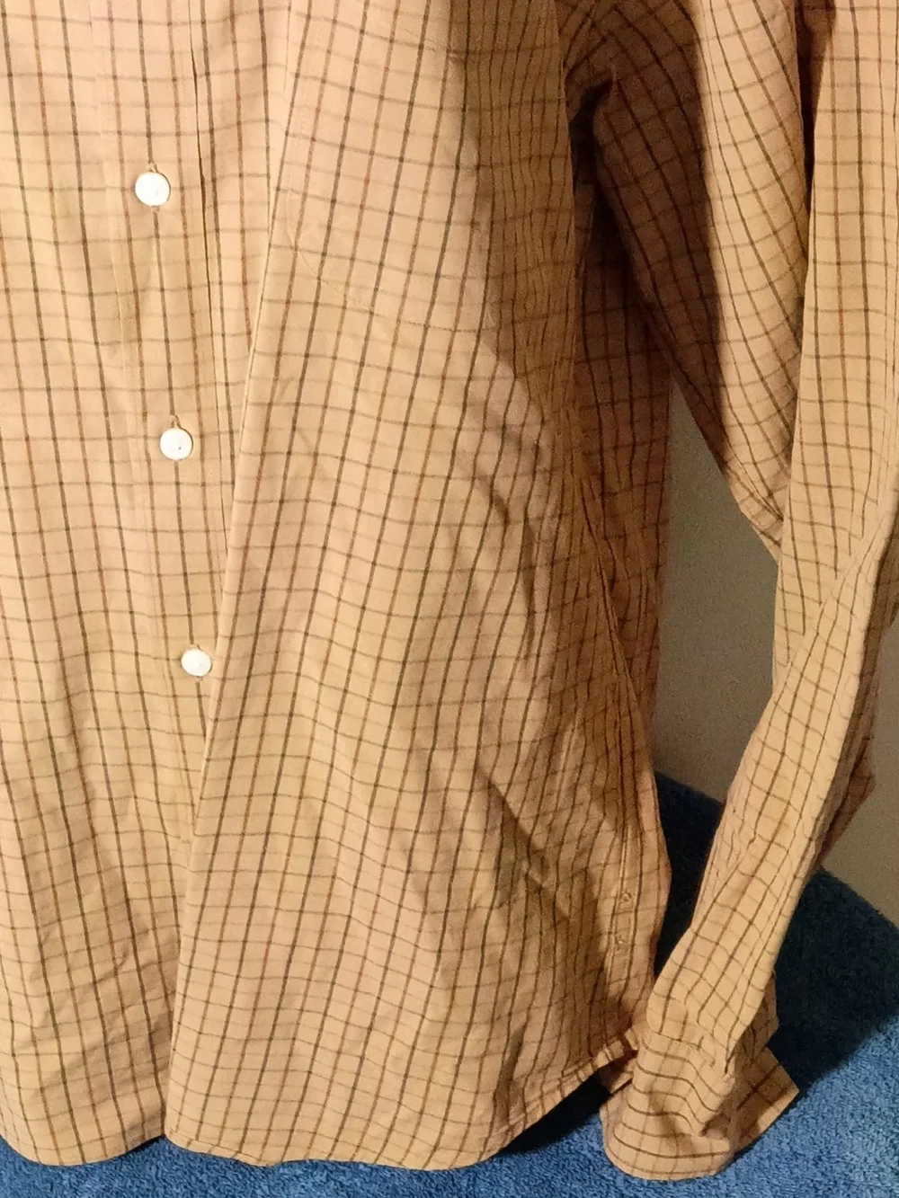J. Crew Men's Slim Tan Plaid Button-Down Shirt Size Large